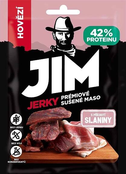 Jim Jerky Hovězí s příchutí slaniny, 23 g