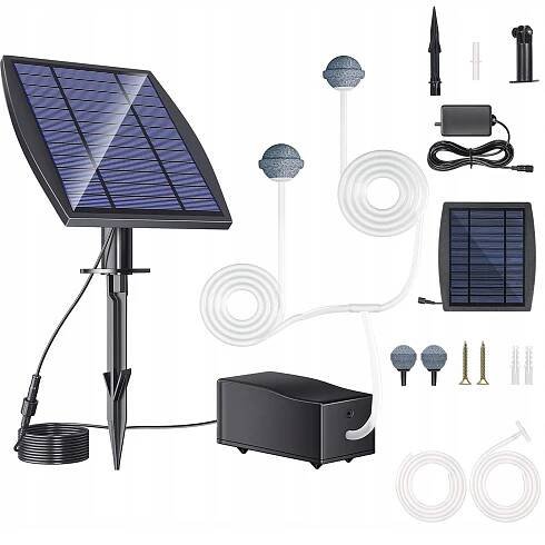 SOLÁRNÍ VZDUCHOVÉ ČERPADLO SOLÁRNÍ ČERPADLO PROVZDUŠŇOVAČ RYBNÍKA 6V 2.5W