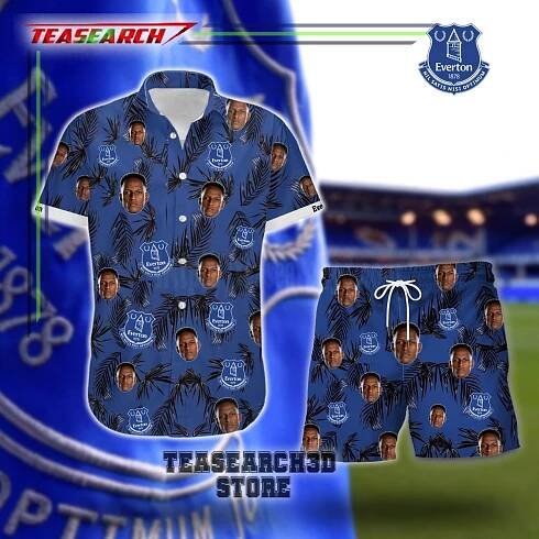 Everton FC Yerry Mina Hawaiian Shirt Beach Short