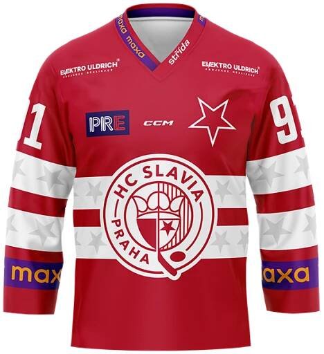 Červený fandres HC Slavia Praha 2024/25