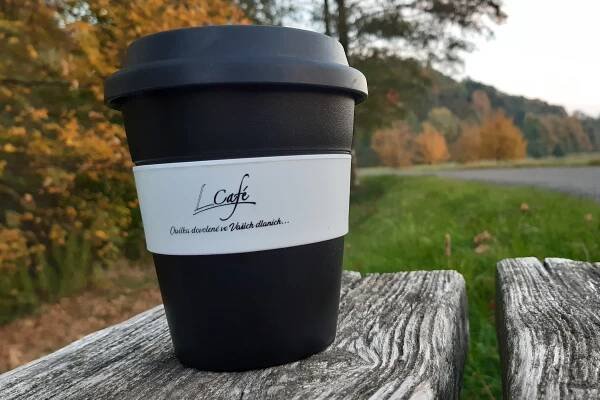 Cestovní EKO hrnek s víčkem Lcafé, 0,35 l