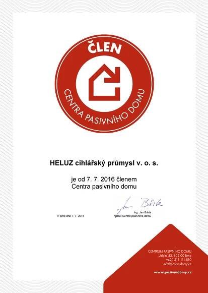 HELUZ členem Centra pasivního domu