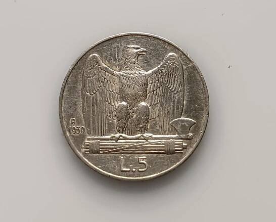 Itálie 5 lir 1930 Ag - stříbro 0.835 (Ag13) - Numismatika