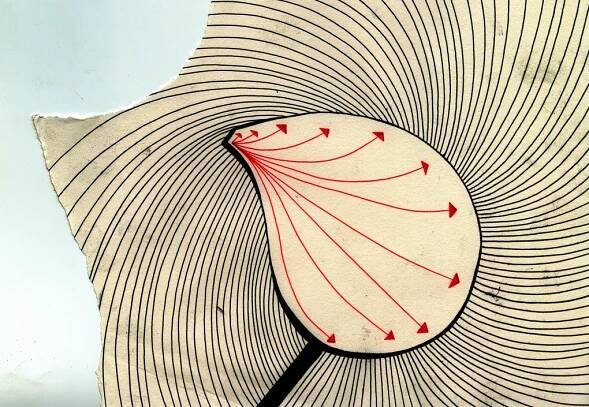 abstract drawing vaguely pear shaped
