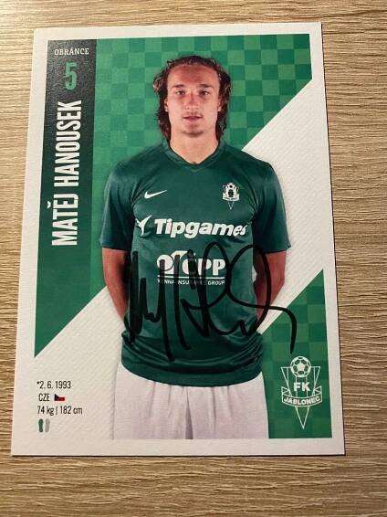 Matěj Hanousek - originální autogram