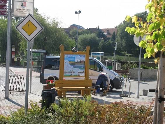 Informační tabule Greenways Praha-Vídeň - Městská část Praha-Újezd