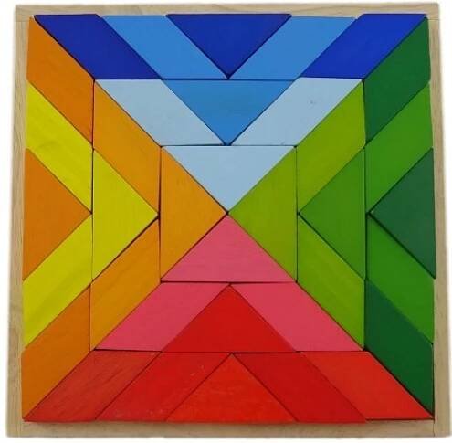 Dřevěný hlavolam mozaika Tangram čtverec | Highlife.cz 