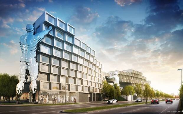 Galerie: Extravagantní dům se sochami Davida Černého. Vyroste u barokní Invalidovny, jíž zčásti zastíní - Galerie - Echo24.cz