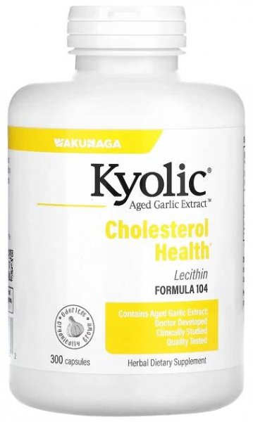 Aged Garlic Extract with Lecithin, Cholesterol Formula 104, 300 Capsules