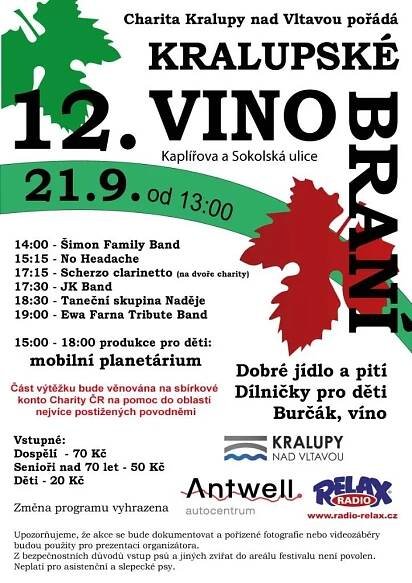 Kralupské vinobraní - 21.09. 2024 (aktualita z 18. 09 2024)