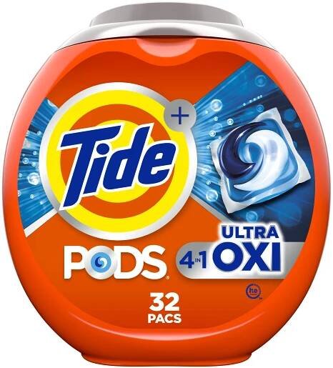 Tide PODS® Ultra OXI Liquid Laundry Detergent Pacs, 32 Count - Walmart.com
