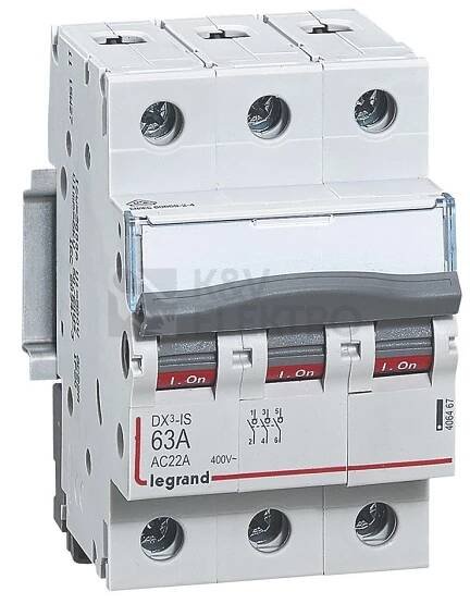 Spínač LEGRAND 406467 DX3 63A/3P 400V