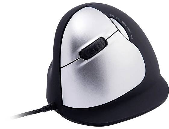 R-GO Tools HE (RGOHELELA) ergonomická myš, přenos USB, 5 tlačítko, 500 dpi, 1500 dpi, 2000 dpi, 3500 dpi, černá/stříbrná