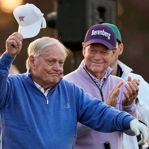 Honorary starters Jack Nicklaus, Gary Player and Tom Watson kick off the Masters