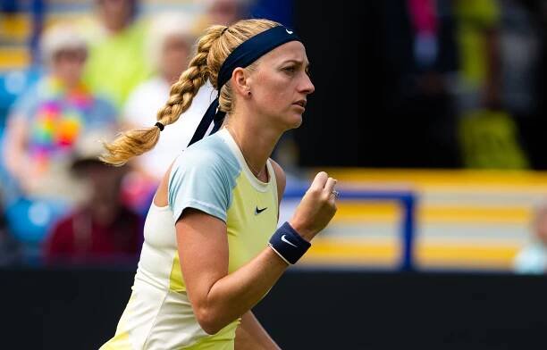 Kvitova ends Haddad Maia win streak, meets Ostapenko in Eastbourne final