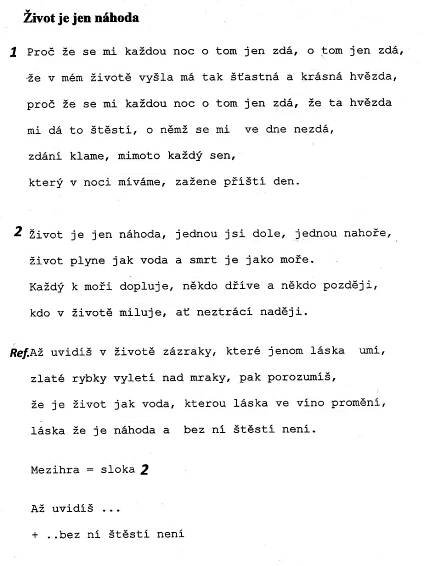 Spevník - Život je jen náhoda - MojaGitara.com