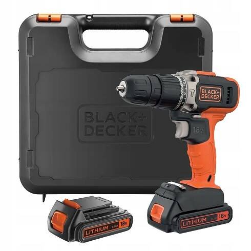 BLACK+DECKER Vrtačka 18V 21000 ipm 2 Lithiové baterie 1,3Ah Kufr