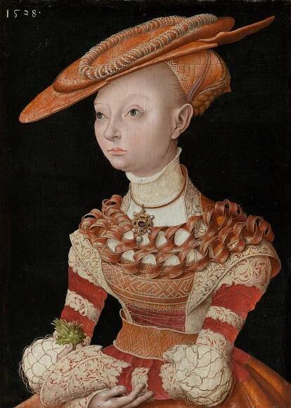 Lucas Cranach st. (škola) - Podobizna mladé dámy držící kapradí