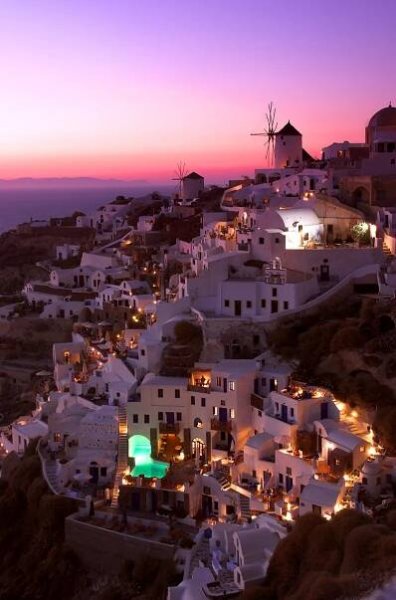 Západ slunce nad santorini — Stock obrázek