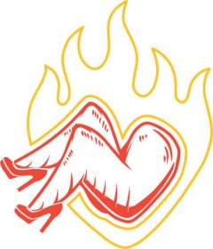 a logo of a chicken wing on fire 