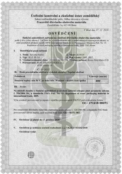 Tepelné ošetření IPPC-ISPM 15 – Bery Dřevovýroba – Dřevěné obaly to je naše
