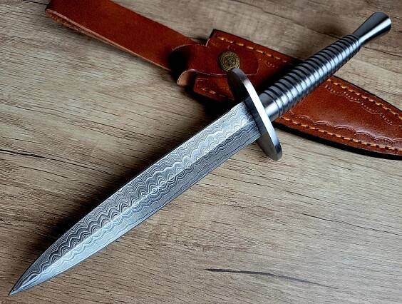 ⚔velká bojová Damašková dýka THE BRITISH COMMANDOS 30 cm s pouzdrem - Sport a turistika