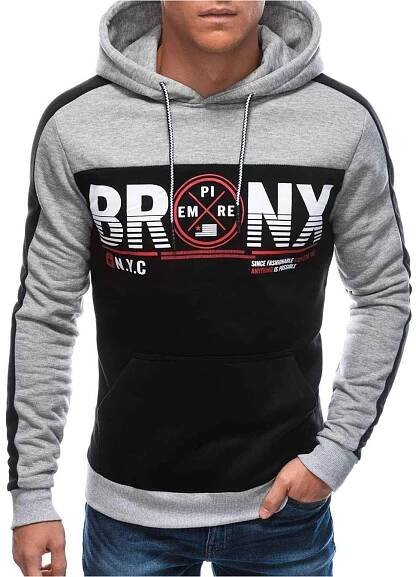 Šedá mikina s nápisem Bronx B1459