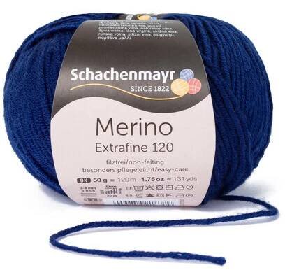 Schachenmayr Merino extrafine 120 Temně modrá 158
