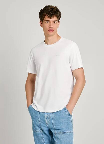 Pepe Jeans Bílé pánské tričko Pepe Jeans