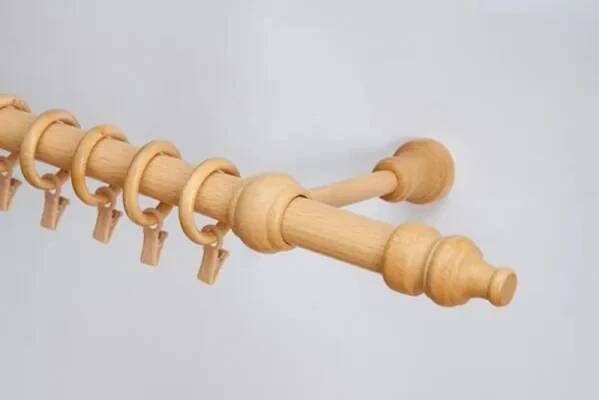 Garnyze-levne Dřevěná záclonová tyč jednořadá Buk Favorite 28 mm 120 cm