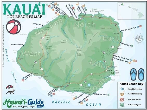Kauai Top 20+ Beaches to Visit + Map & Directions | Kauai Beach Guide