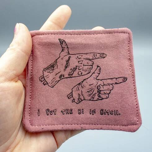 I Put The Bi In Bitch Screen Printed Sew-On Patch | Assorted Colors