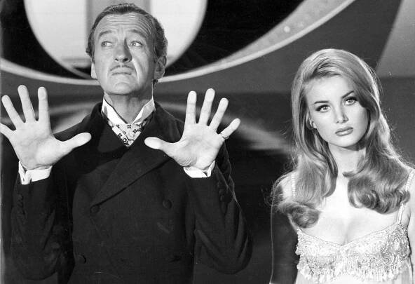 A very young Barbara Bouchet and David Niven in Casino Royale