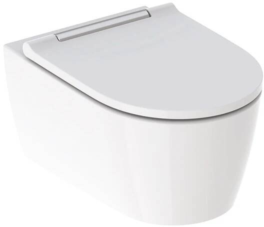 Geberit ONE - Závěsné WC se sedátkem softclose, TurboFlush, KeraTect, bílá/chrom 500.202.01.1