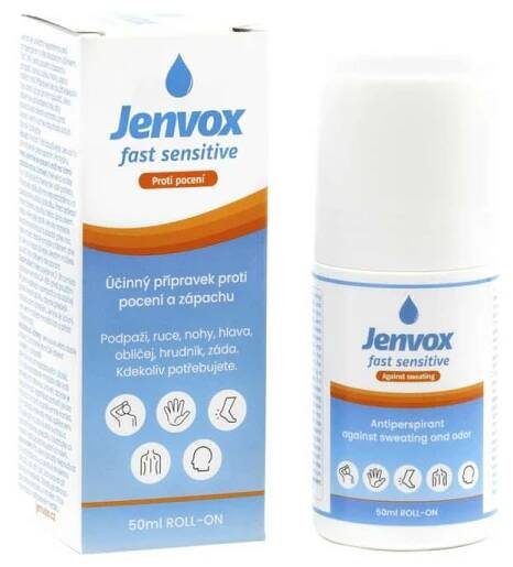 Jenvox Fast Sensitive pocení a zápach roll-on 50ml