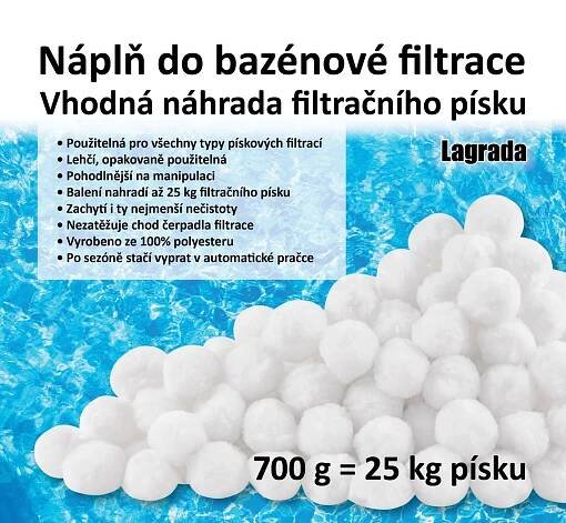 Filtrační kuličky 700g Lagrada, náplň