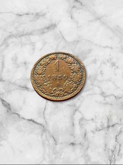 1 krejcar 1859 A císař František Josef I. - Numismatika