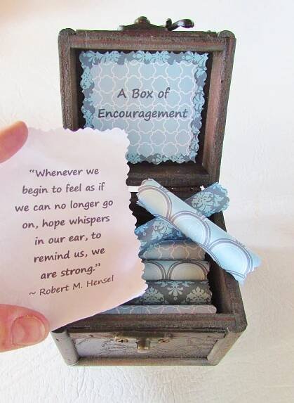 A Box of Sunshine Gift: Inspirational Quotes in a Wood Keepsake Chest