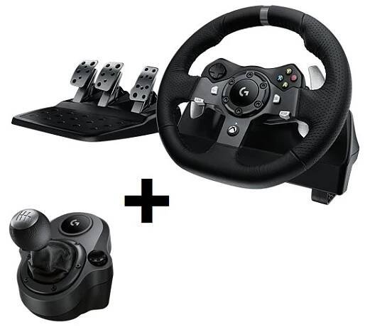 Herní volant Logitech G920 Driving Force Racing Wheel 941-000123 set: volant / řadicí páka + dárek dle volby
