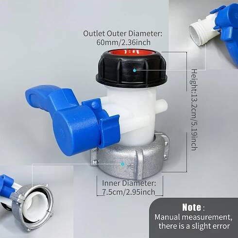 75mm výstupní kohout pro vypouštění nádrže IBC Adaptér kohoutu ventilový ventil Uzavírací kohout vypouštěcí kohout nádrže na dešťovou vodu pro