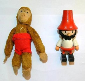 Staré hračky - Opičák a Rumcajs  - Starožitnosti a umění