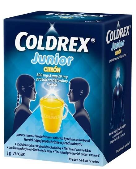 Coldrex Junior Citrón 1×10 ks, vrecká