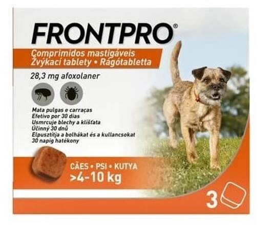 Frontpro žvýkací tablety pro psy 4-10kg 28,3mg 3 tablety