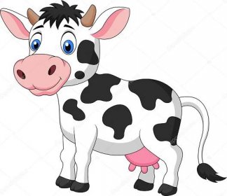 Stáhnout - Kráva, kreslený mává, izolované na bílém — Ilustrace