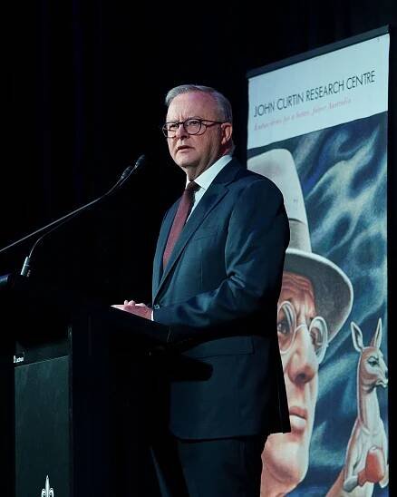 Prime Minister Anthony Albanese delivering the John Curtin Oration on Saturday 5 July 2025 (AlboMP/X)