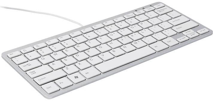 R-GO Tools ergonomická klávesnice Compact USB Qwerty US bílá drátová