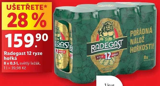 Radegast 12 ryze hořká, 8x 0,5 l