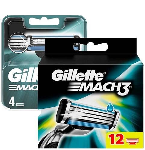Gillette Mach3 náhradní hlavice 12 ks+ 4 ks