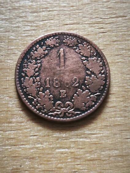 Mince Rakousko Uhersko 1 Krejcar 1862E. Vzácný! Císař František Josef! - Numismatika