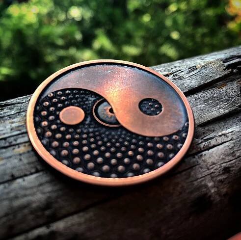 1 oz Copper Round EDC Challenge Coin Cosmic Yin and Yang - Image 5